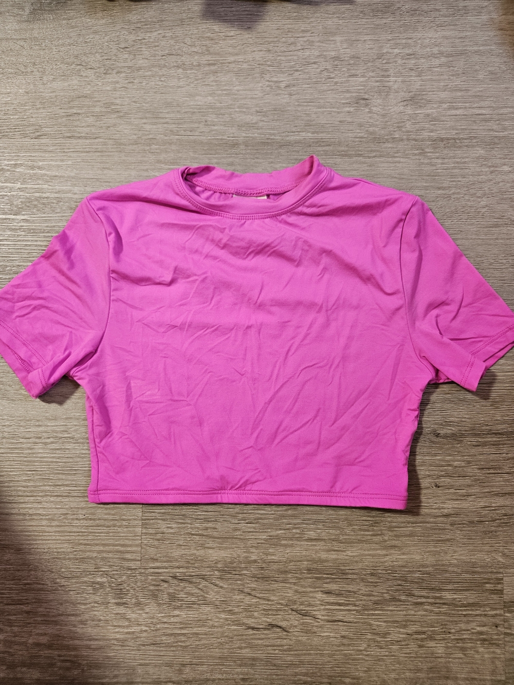 PINK Victoria's Secret Bright Fuchsia Crop Tee